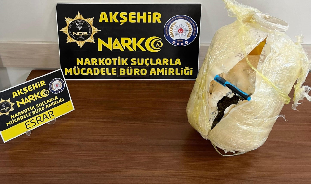 Akşehir'de 2 kilo 750 gram esrar ele geçirildi