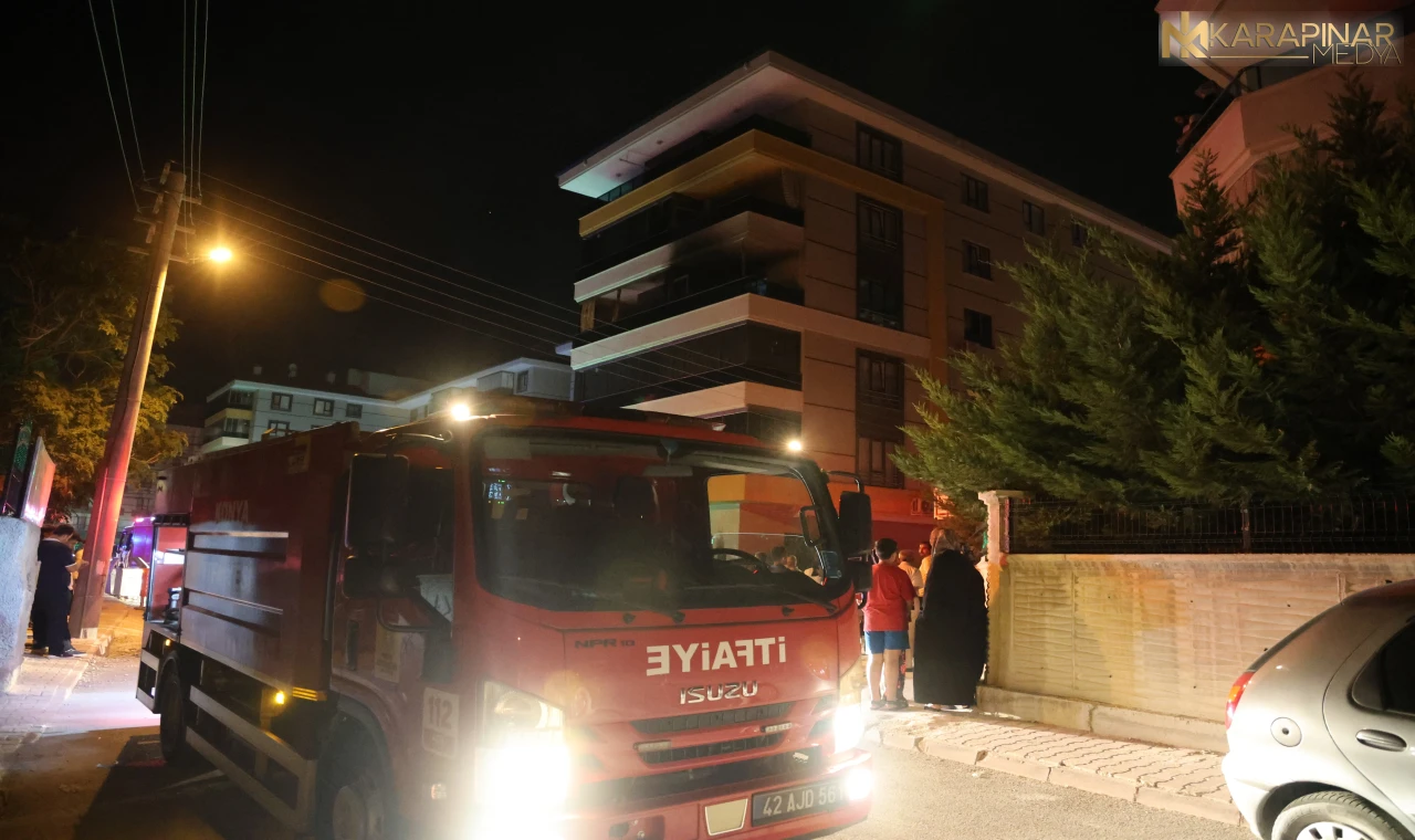 Konya'da yangın; 2'si çocuk 6 kişi dumandan etkilendi