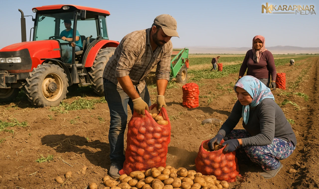 Karapınar’da Patates Hasat Sezonu Başladı
