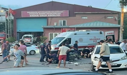 Erdek’teki tehlikeli kavşak yine can yaktı: motosiklet sürücüsü ağır yaralandı