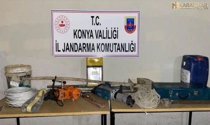 Ereğli'de iş makinesiyle kaçak kazı yapan 13 şüpheli yakalandı