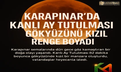 Karapınar’da Kanlı Ay Tutulması Gökyüzünü Kızıl Renge Boyadı